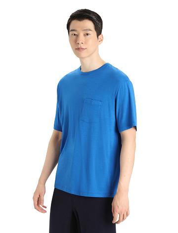 Pánské Tričko Icebreaker Merino Granary Krátké Sleeve Pocket Blankyt | CZ 1790LISH